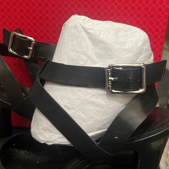 Lauren Ralph Lauren Saydee Leather Platform Heels Burnished Vachetta black - Picture 3 of 7